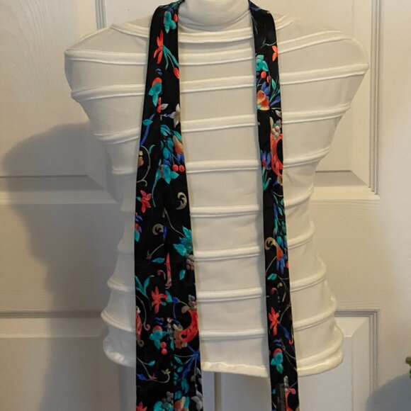 Leonard Italian Silk Tie Flowers Paris Italy 100% Silk - Picture 2 of 9